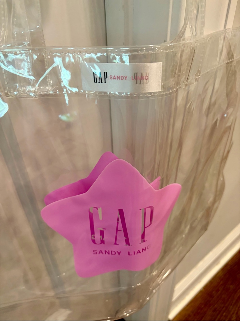 Sandy Liang x GAP Clear Tote with Pink Star Logo- NEW - Picture 2 of 2